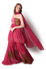 Magenta Sharara Set