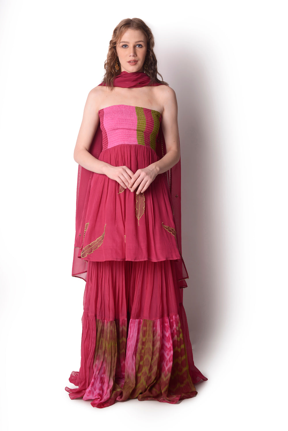 Magenta Sharara Set