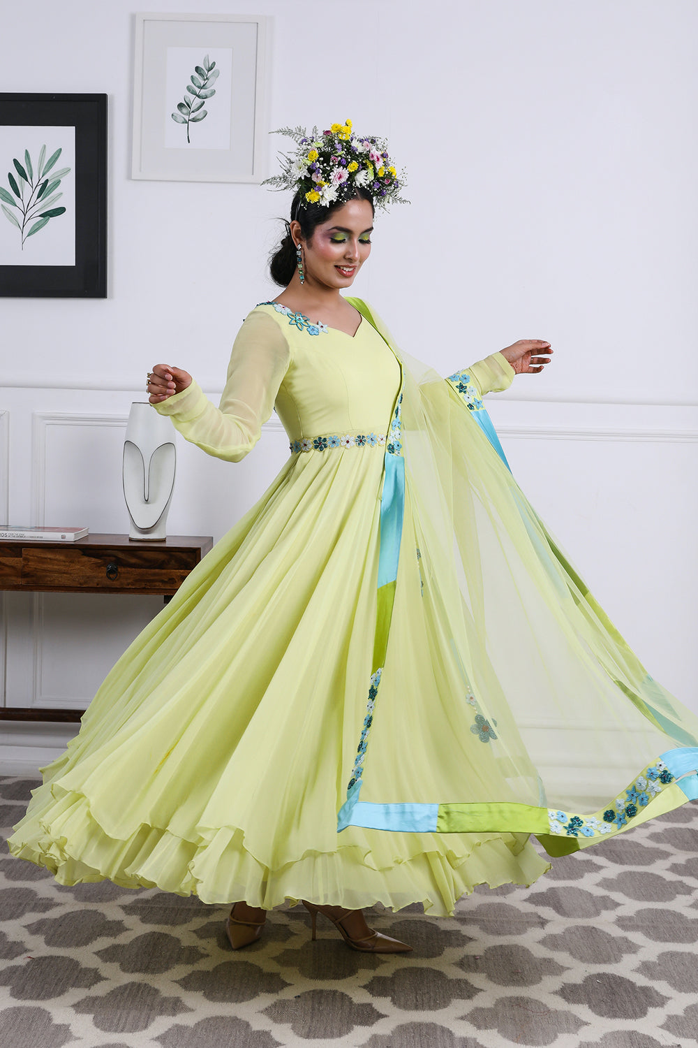 Double Layered Georgette Anarkali