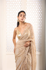 Silver Lining Champagne Saree