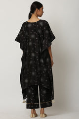 Gota Patti Black Kaftan Set