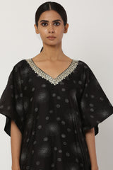 Gota Patti Black Kaftan Set