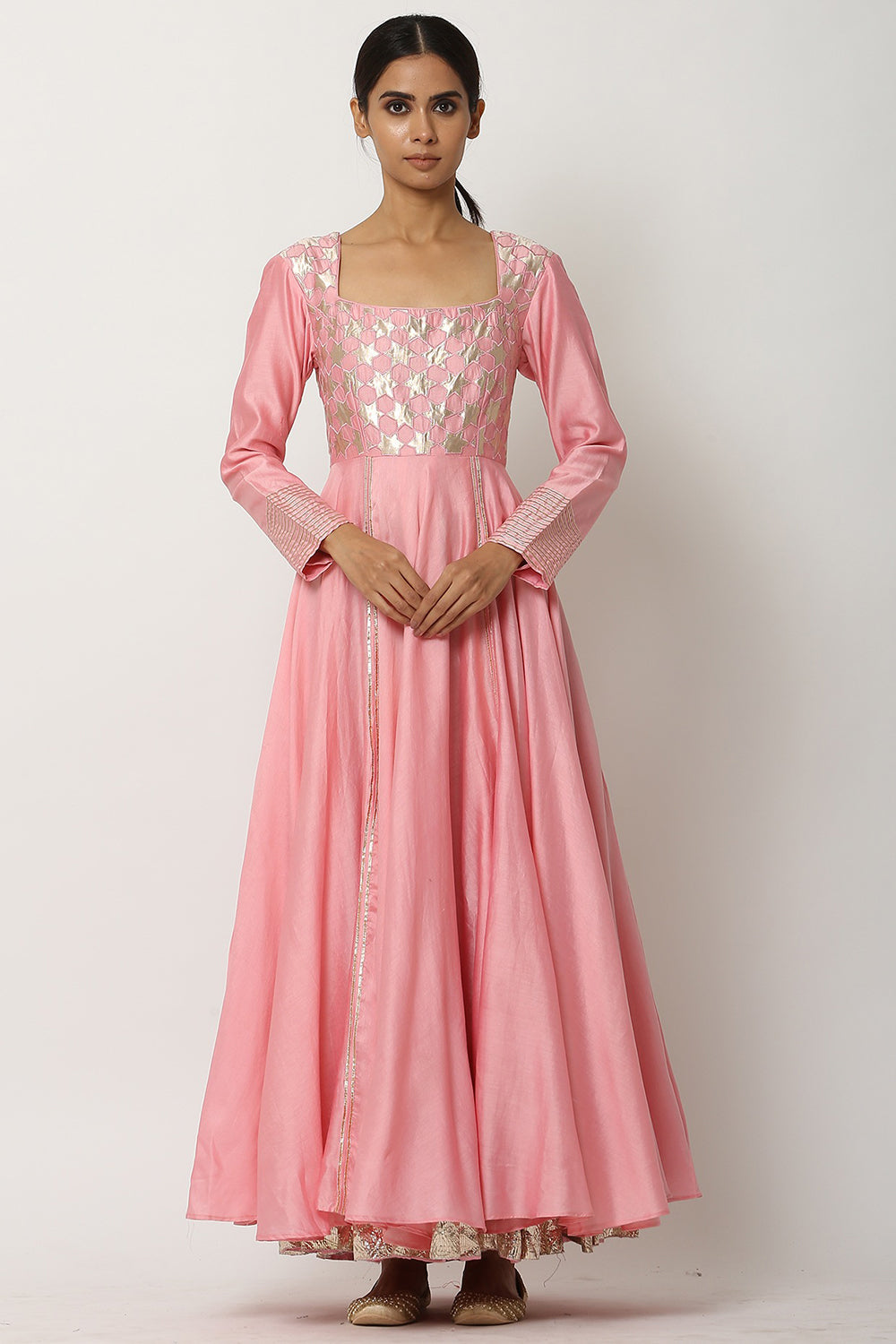 Kalidar Light Pink Kurta Set