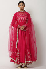 Kalidar Fuchsia Pink Kurta Set