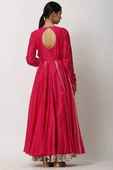 Kalidar Fuchsia Pink Kurta Set