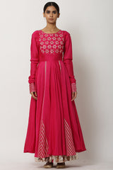 Kalidar Fuchsia Pink Kurta Set