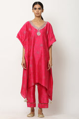 Gota Patti Hot Pink Kaftan Set