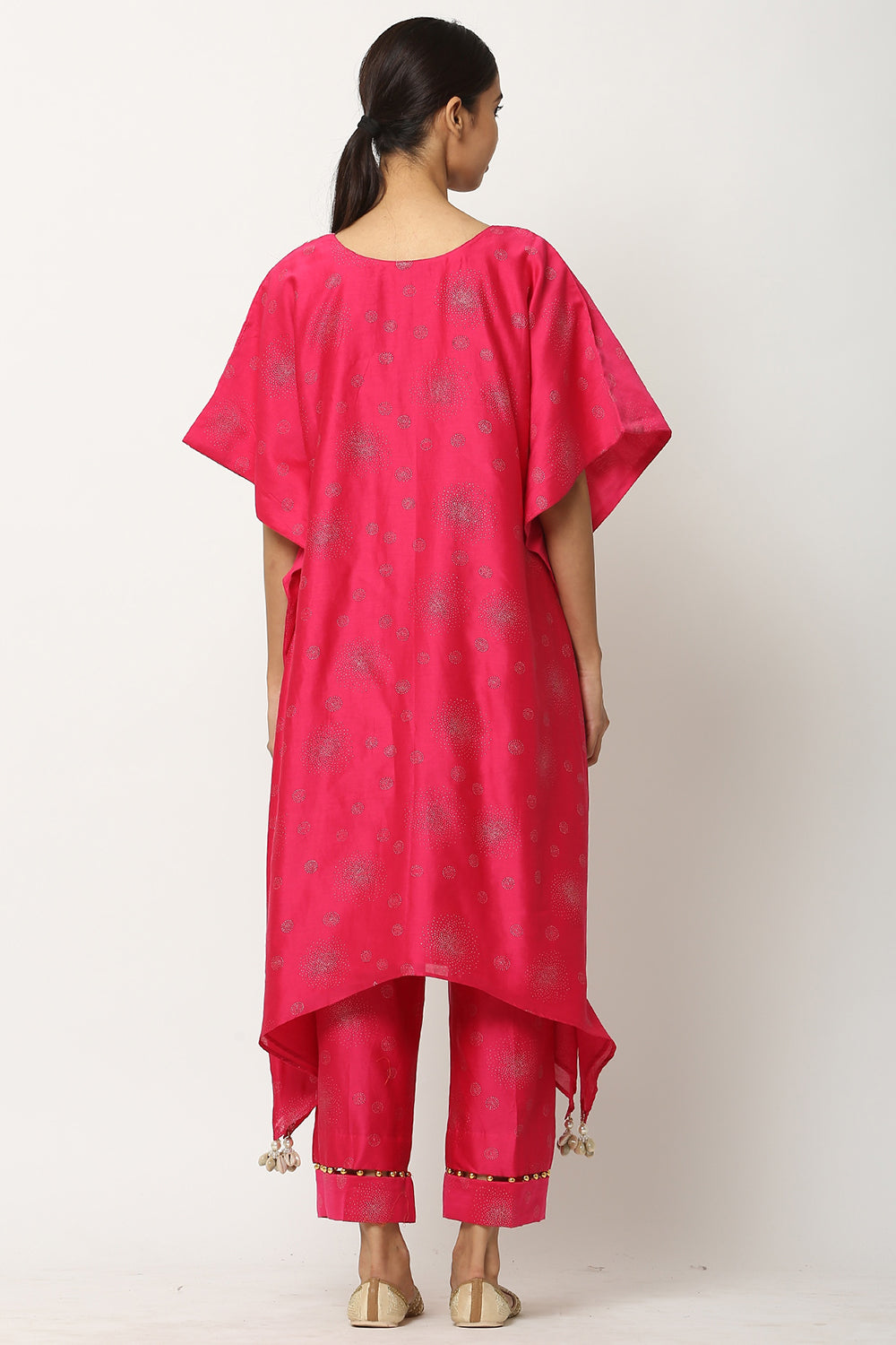 Gota Patti Hot Pink Kaftan Set