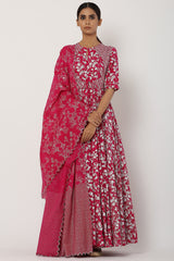 Kalidar Rani Pink Anarkali Set