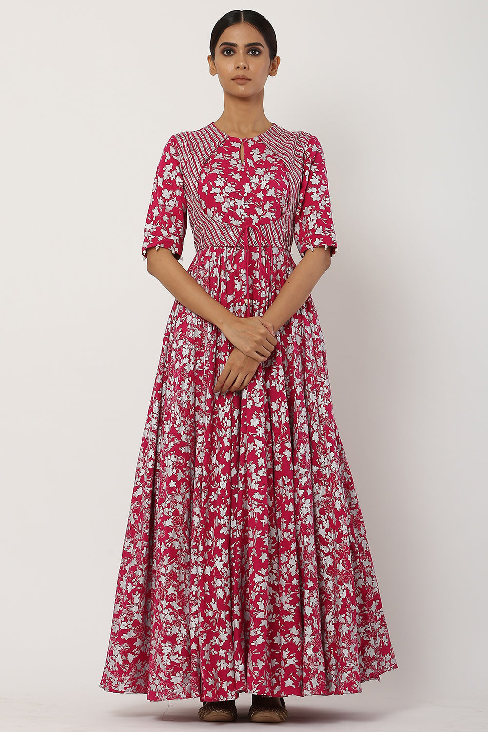 Kalidar Rani Pink Anarkali Set