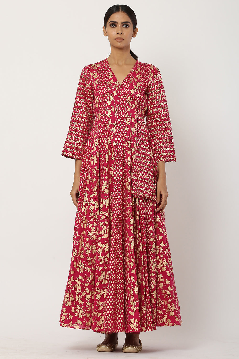 Angrakha Pink Kurta Set