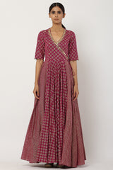 Overlapped Plum Kalidar Anarkali Set