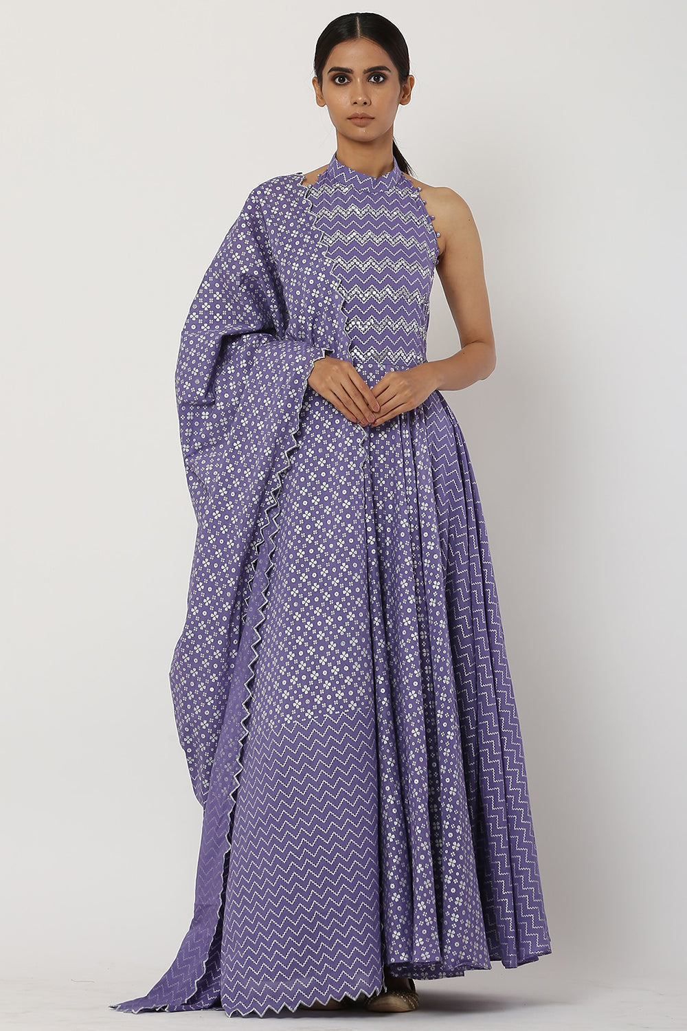 Kalidar Deep Lavender Anarkali Set