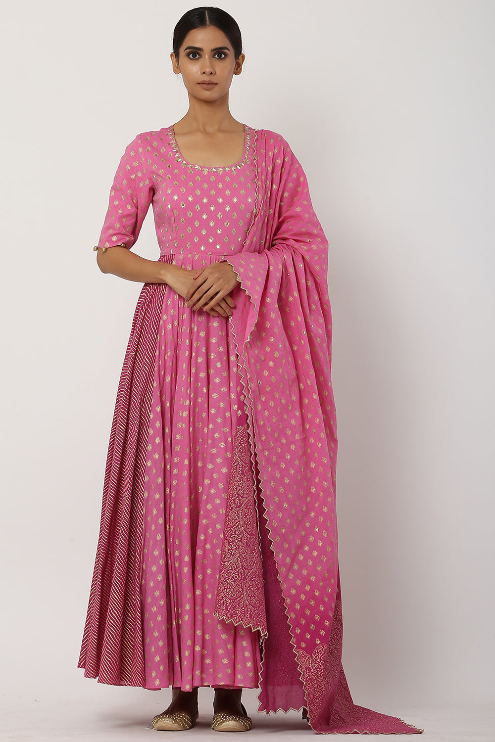 Kalidar Pink Anarkali Set