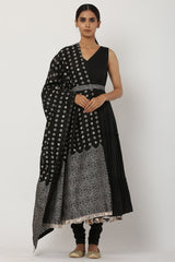 Tiered Black Kalidar Anarkali Set