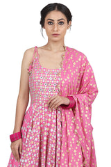 Embroidered Pink Anarkali Set