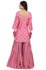 Printed Pink Sharara Set