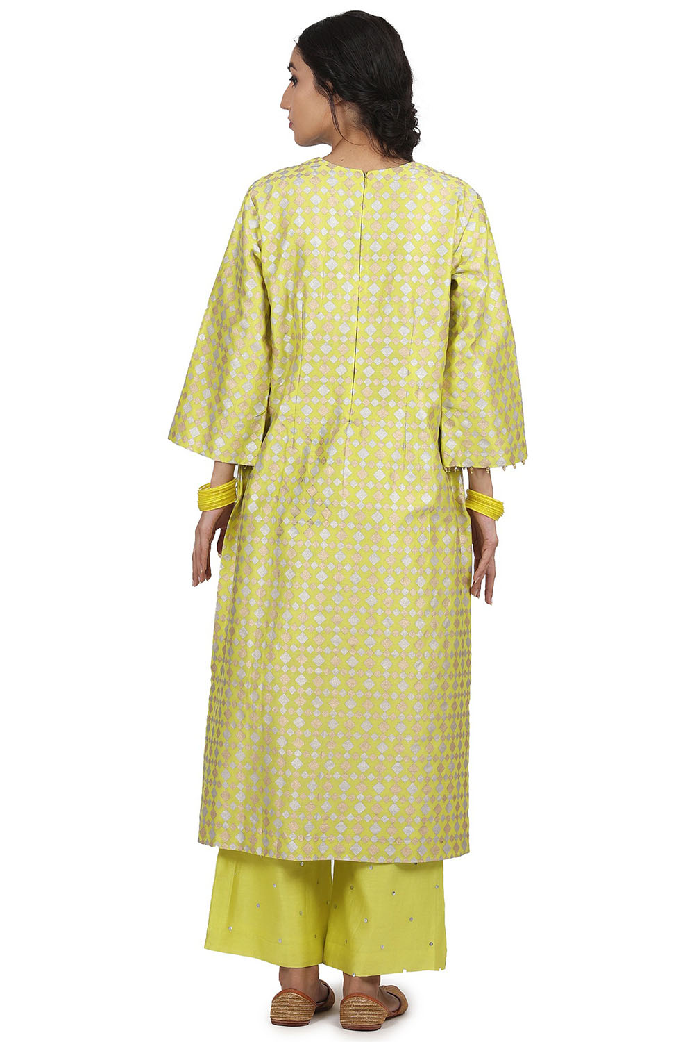 Printed Electric Yellow Kurta Set