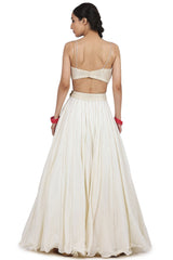 Cotton Mul Lehenga Set In Ivory