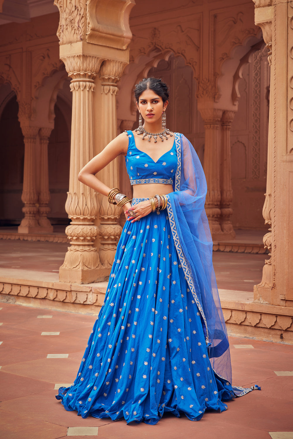 Electric Blue Ozza Lehenga Set