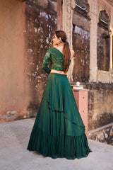 Green One Shoulder Top And Skirt