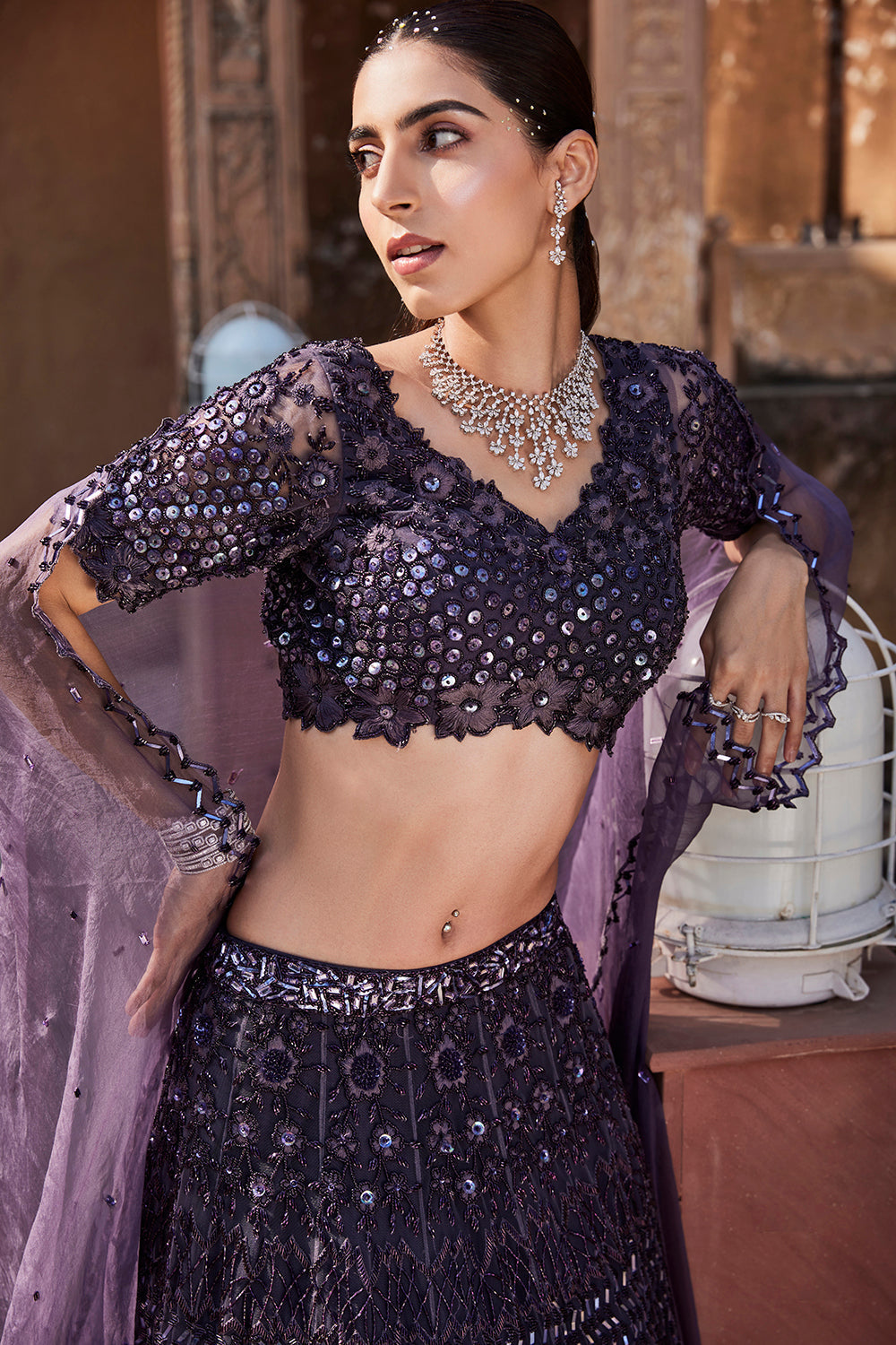 Amethyst Purple Lehenga Set