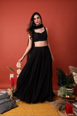 Bralette With  Net Dupatta & Skirt