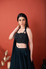 Double Layer Skirt With Blouse And Dupatta