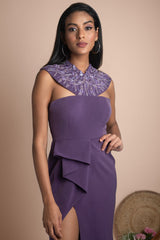 Purple Draped Gown