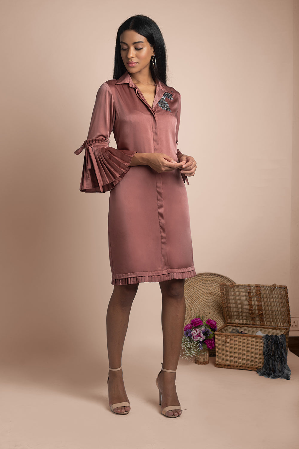 Rose Pink Shirt Dress