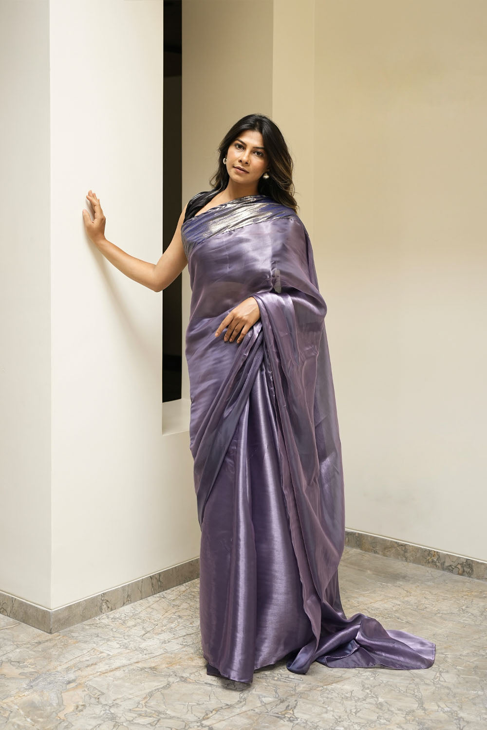 Purple Space Saree