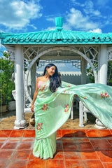 Minty Floral Saree