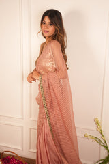 Rose Gold Sheer Saree