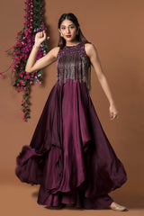 Wine Layered Gown