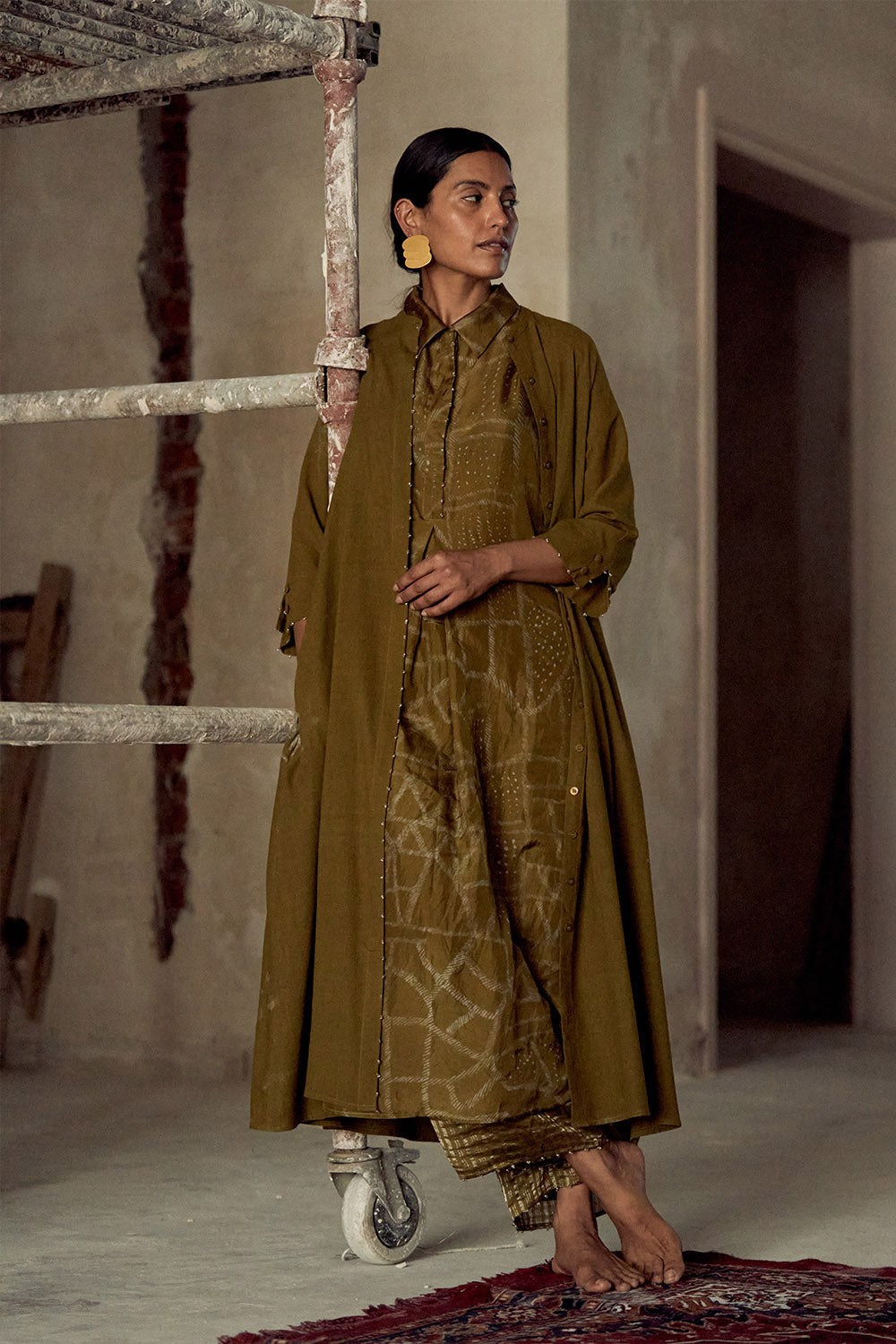 Manyu Printed Kurta Set Paired With Wouri Jacket