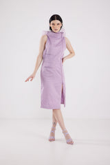 An Elegant Dress With High Boat Collars