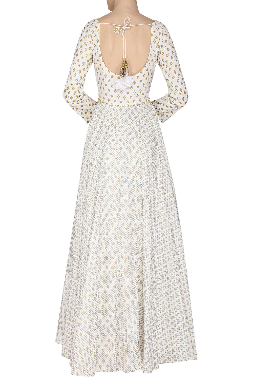 Kalidar Ivory Embroidered Kurta Set